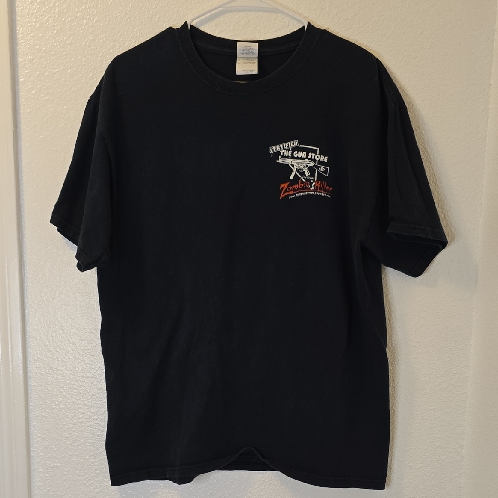 The Gun Store Black Short-Sleeve Crewneck Tee with Zombie Killer Graphics